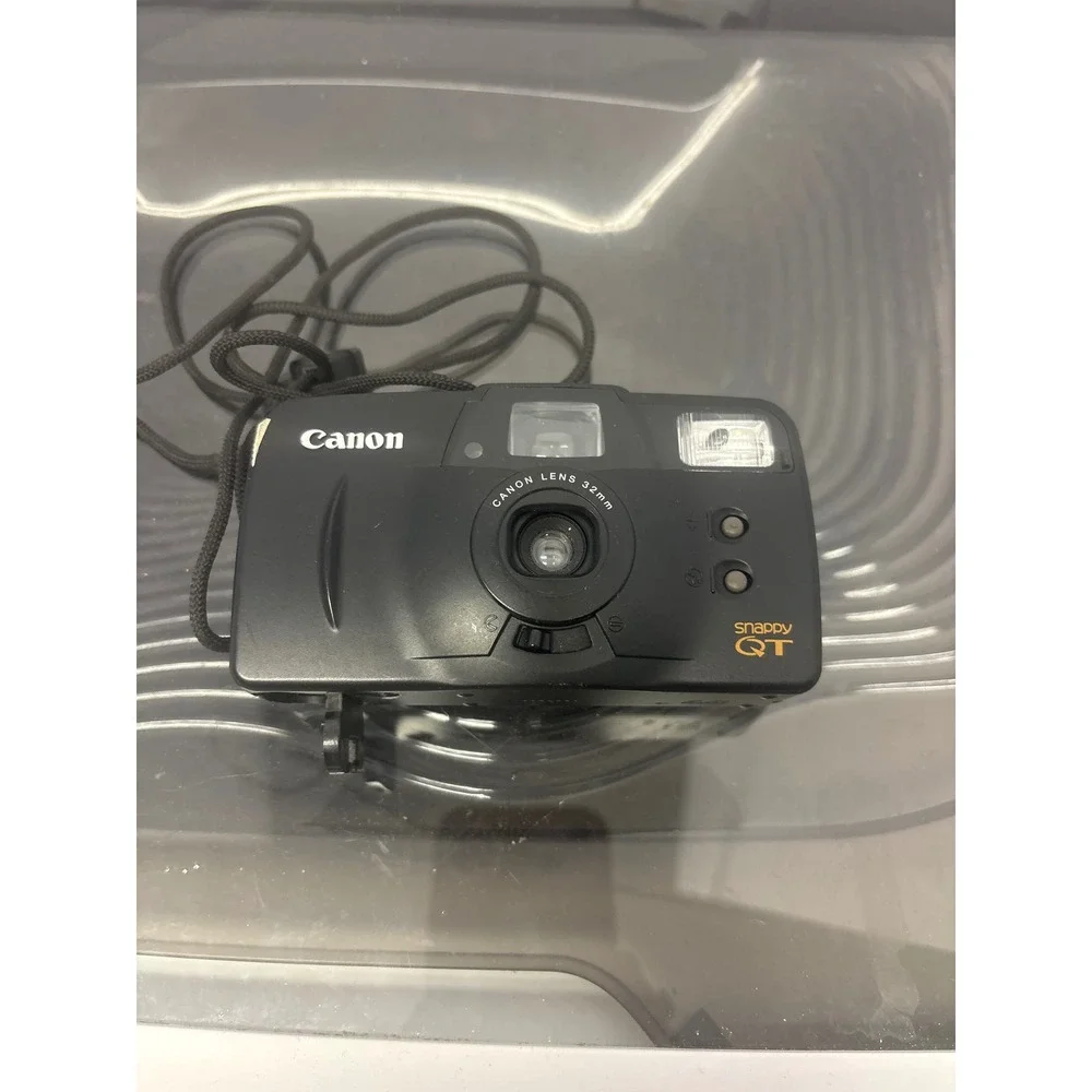 Canon Snappy QT 35mm Point and Shoot Film Camera Black with Strap